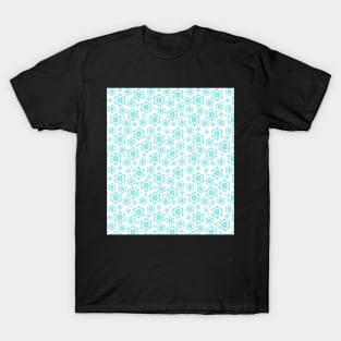 Pretty Blue Winter Snowflake Pattern T-Shirt